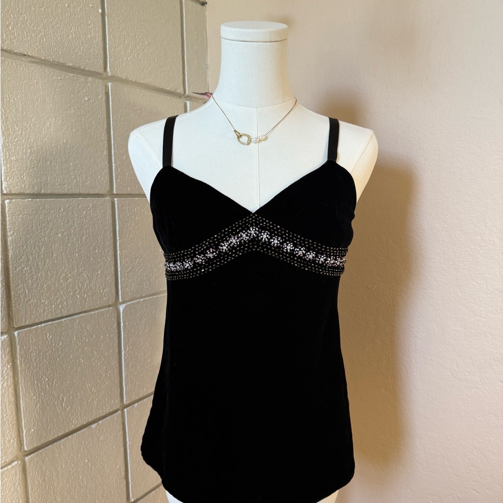 Express Black Embellished Sleeveless Camisole